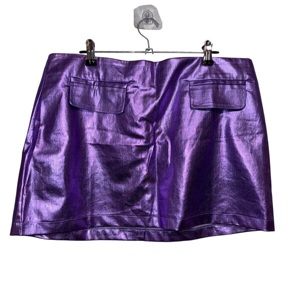 NWT Fashion Nova Legally Perfect Metallic Purple Mini Skirt XL - Picture 1 of 7